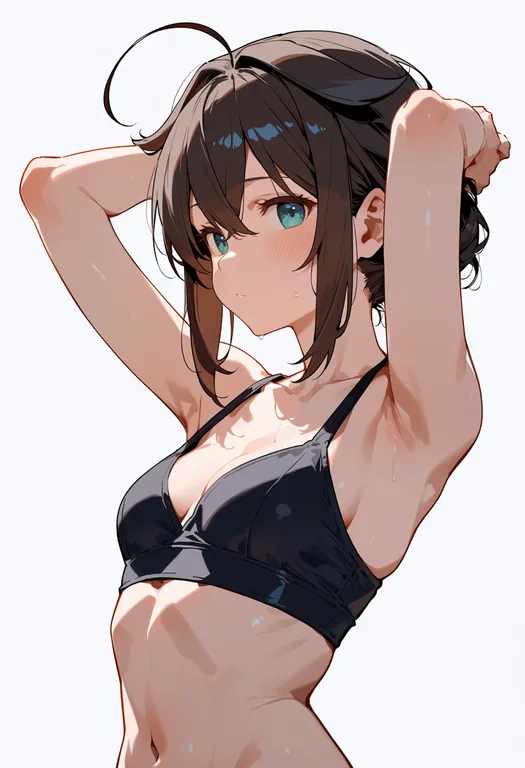 masterpiece, best quality, score_7, safe, shigure (kancolle), kantai collection, solo, upper body, simple background — by k3scat, made with ComfyUI