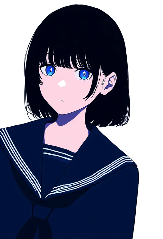 masterpiece, best quality, newest, absurdres, highres, safe, blue_sailor_collar, 1girl, solo, simple_background — by k3scat, made with ComfyUI