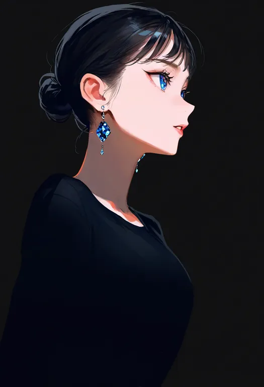 masterpiece, best quality, newest, absurdres, highres, safe, floating_earrings, 1girl, solo, simple_background — by k3scat, made with ComfyUI