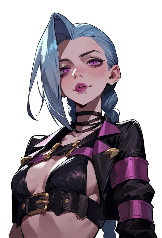 masterpiece, best quality, score_7, safe, jinx (league of legends), league of legends, solo, upper body… — by k3scat, made with ComfyUI