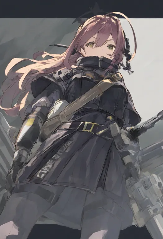 masterpiece, best quality, general, high-waist belt, 1girl, solo, simple background — by k3scat, made with ComfyUI
