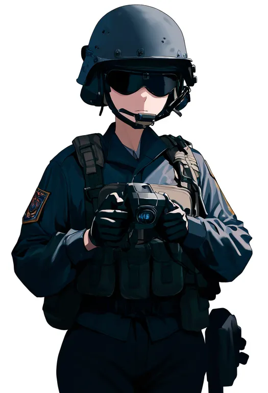 masterpiece, best quality, newest, absurdres, highres, safe, combat_helmet, 1girl, solo, simple_background — by k3scat, made with ComfyUI