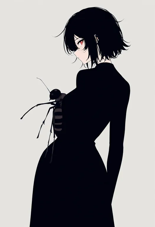 masterpiece, best quality, newest, absurdres, highres, safe, arthropod_boy, 1girl, solo, simple_background — by k3scat, made with ComfyUI
