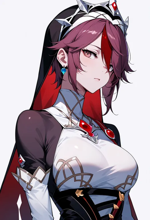 masterpiece, best quality, score_7, safe, rosaria (genshin impact), genshin impact, solo, upper body, simple background — by k3scat, made with ComfyUI