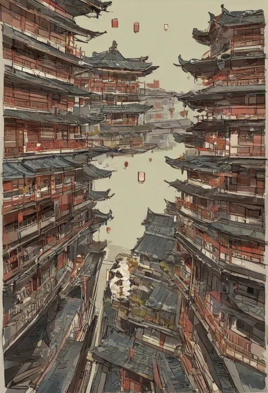 masterpiece, best quality, general, east asian architecture, 1girl, solo, simple background — by k3scat, made with ComfyUI