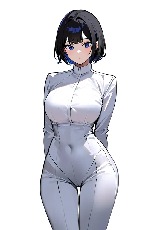 masterpiece, best quality, newest, absurdres, highres, safe, white_suit, 1girl, solo, simple_background — by k3scat, made with ComfyUI