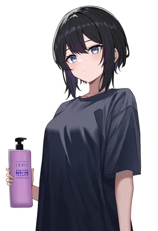 masterpiece, best quality, newest, absurdres, highres, safe, shampoo_bottle, 1girl, solo, simple_background — by k3scat, made with ComfyUI