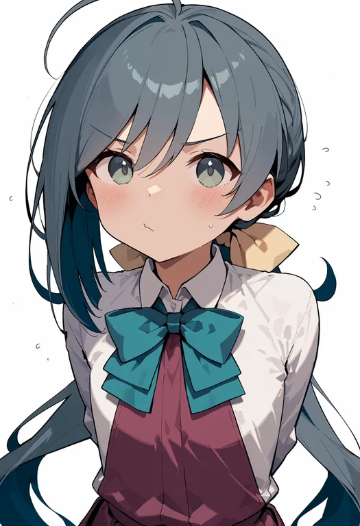 masterpiece, best quality, score_7, safe, kiyoshimo (kancolle), solo, upper body, simple background — by k3scat, made with ComfyUI