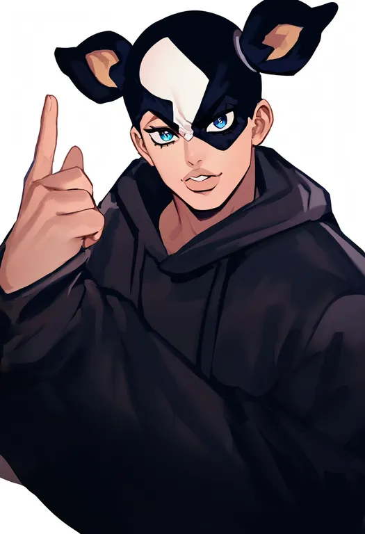 masterpiece, best quality, newest, absurdres, highres, safe, iggy_(jojo), solo, upper_body, simple_background — by k3scat, made with ComfyUI