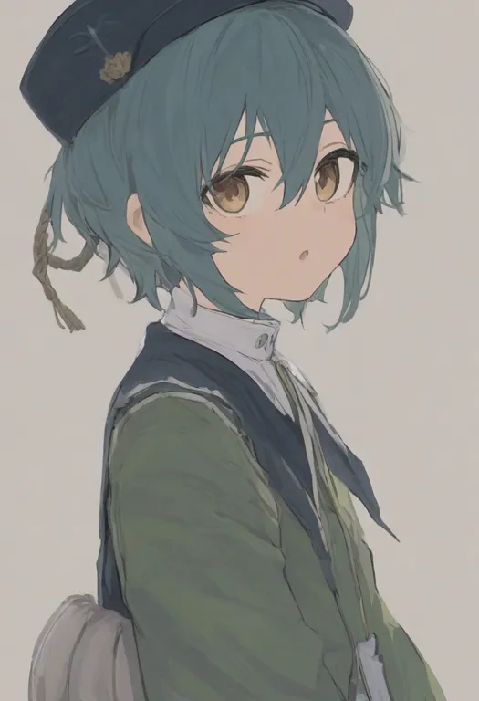 masterpiece, best quality, general, white collar, 1girl, solo, simple background — by k3scat, made with ComfyUI
