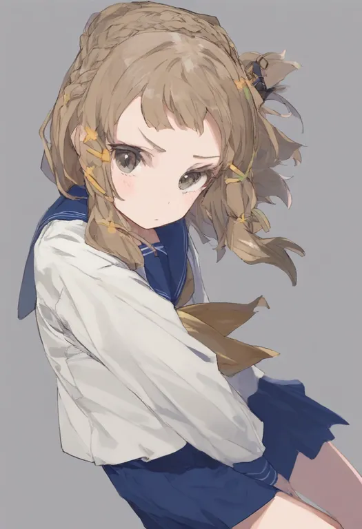 masterpiece, best quality, general, blue skirt, 1girl, solo, simple background — by k3scat, made with ComfyUI