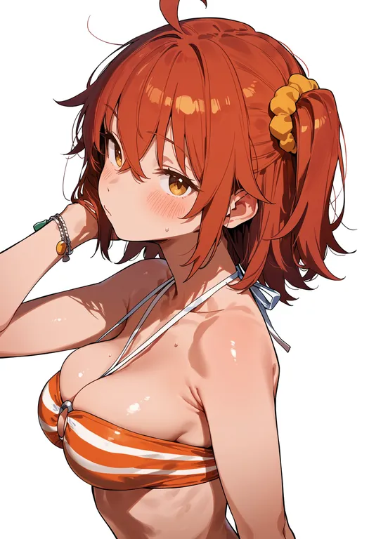 masterpiece, best quality, score_7, safe, fujimaru ritsuka (female) (brilliant summer), solo, upper body… — by k3scat, made with ComfyUI