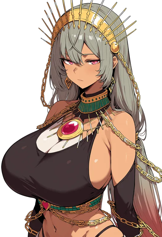 masterpiece, best quality, score_7, safe, zenobia (fate), solo, upper body, simple background — by k3scat, made with ComfyUI