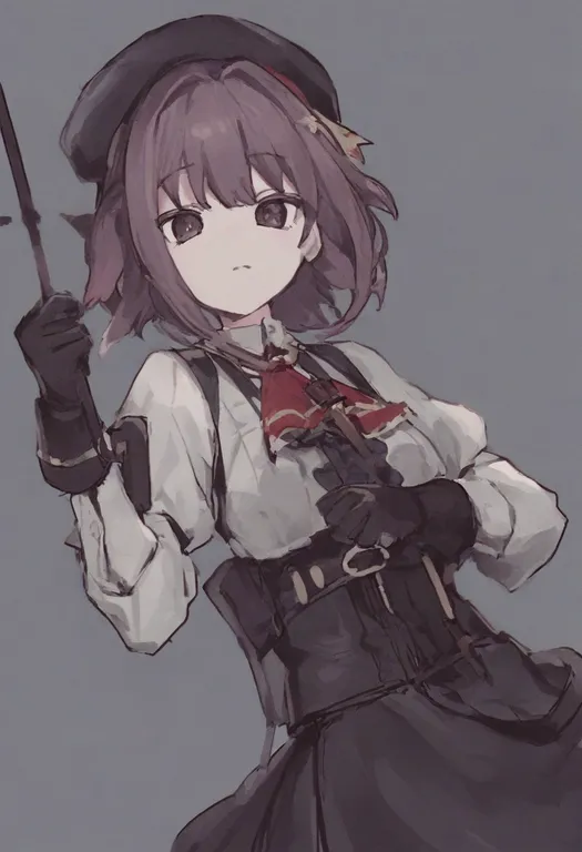 masterpiece, best quality, general, black corset, 1girl, solo, simple background — by k3scat, made with ComfyUI