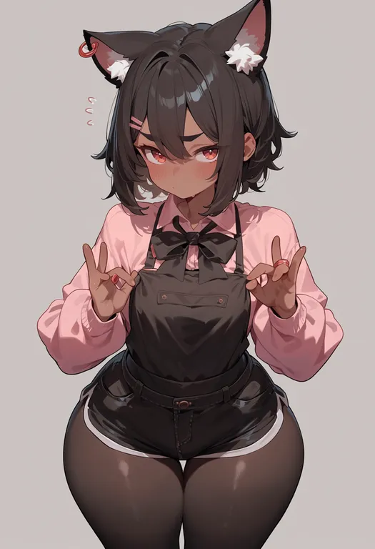 masterpiece, best quality, score_7, safe, quarterly pixiv 9 original, solo, simple background — by k3scat, made with ComfyUI