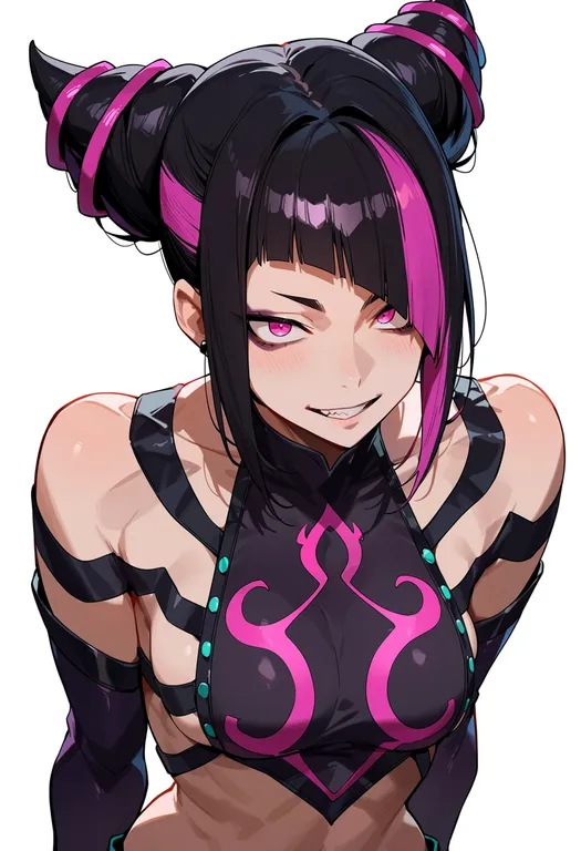 masterpiece, best quality, score_7, safe, han juri, solo, upper body, simple background — by k3scat, made with ComfyUI