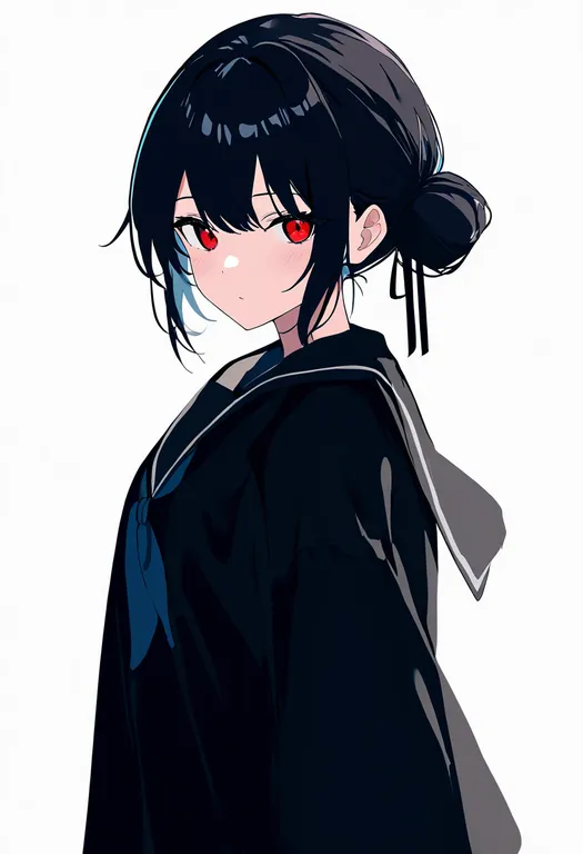 masterpiece, best quality, newest, absurdres, highres, safe, long_ribbon, 1girl, solo, simple_background — by k3scat, made with ComfyUI