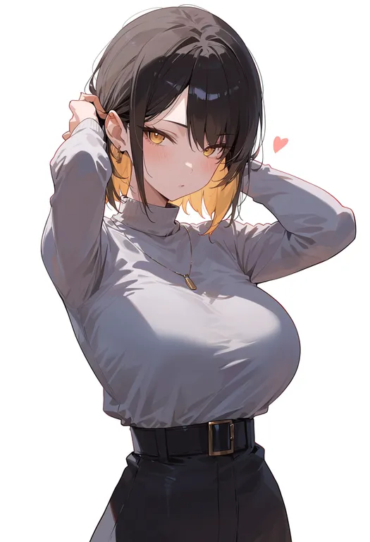 masterpiece, best quality, score_7, safe, ogami sachi, solo, upper body, simple background — by k3scat, made with ComfyUI