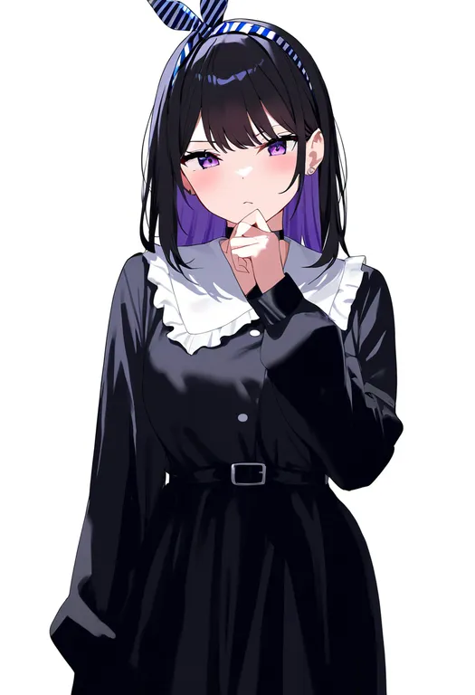 masterpiece, best quality, newest, absurdres, highres, safe, diagonal-striped_bow, 1girl, solo, simple_background — by k3scat, made with ComfyUI