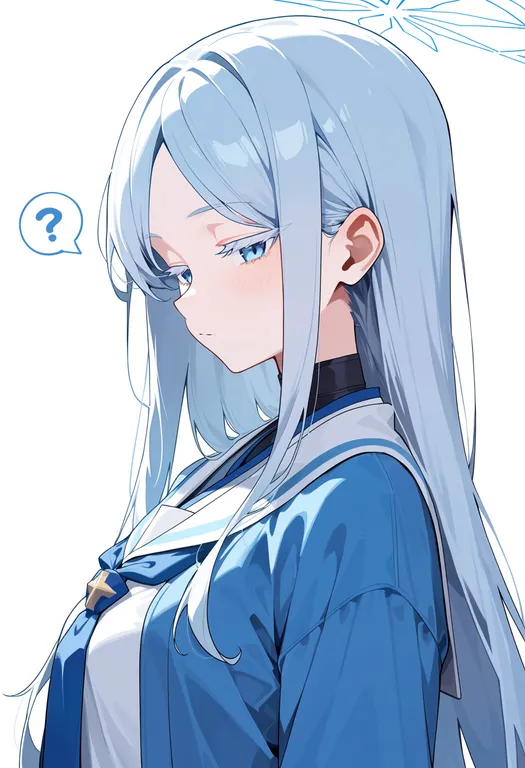 masterpiece, best quality, score_7, safe, nagusa (blue archive), blue archive, solo, upper body, simple background — by k3scat, made with ComfyUI