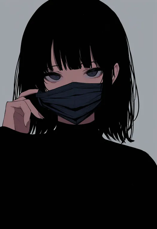 masterpiece, best quality, newest, absurdres, highres, safe, mask_pull, 1girl, solo, simple_background — by k3scat, made with ComfyUI