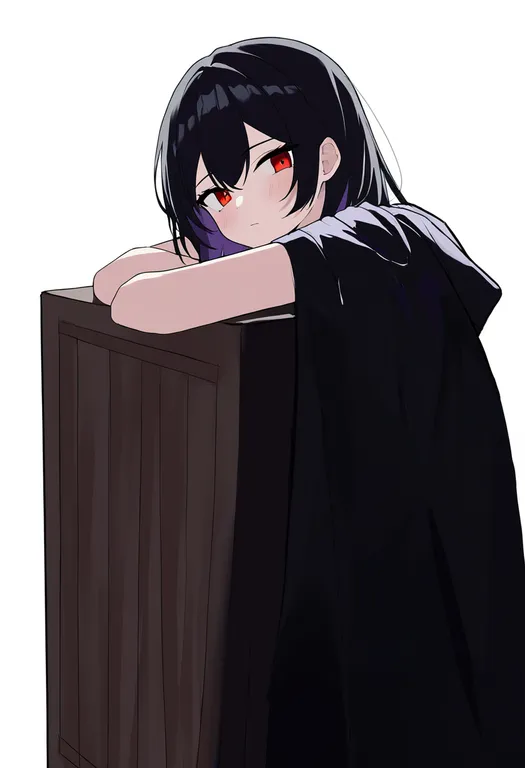 masterpiece, best quality, newest, absurdres, highres, safe, crate, 1girl, solo, simple_background — by k3scat, made with ComfyUI