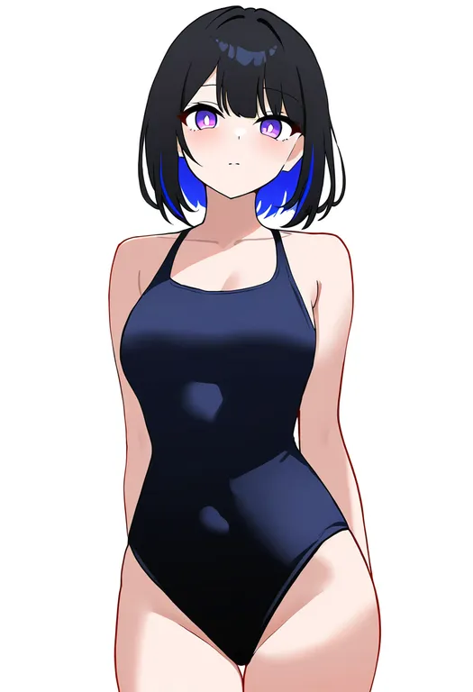 masterpiece, best quality, newest, absurdres, highres, safe, casual_one-piece_swimsuit, 1girl, solo, simple_background — by k3scat, made with ComfyUI