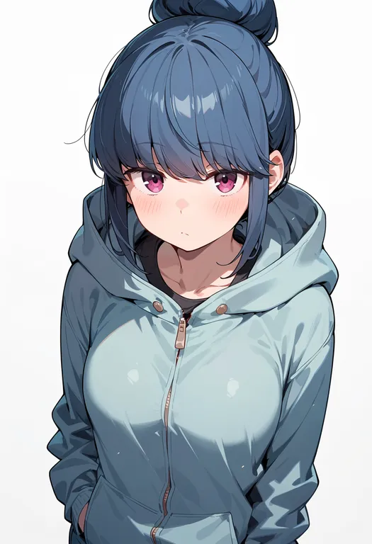 masterpiece, best quality, score_7, safe, shima rin, solo, upper body, simple background — by k3scat, made with ComfyUI