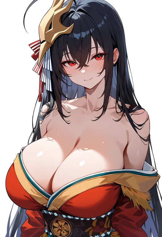 masterpiece, best quality, score_7, safe, taihou (azur lane), azur lane, solo, upper body, simple background — by k3scat, made with ComfyUI