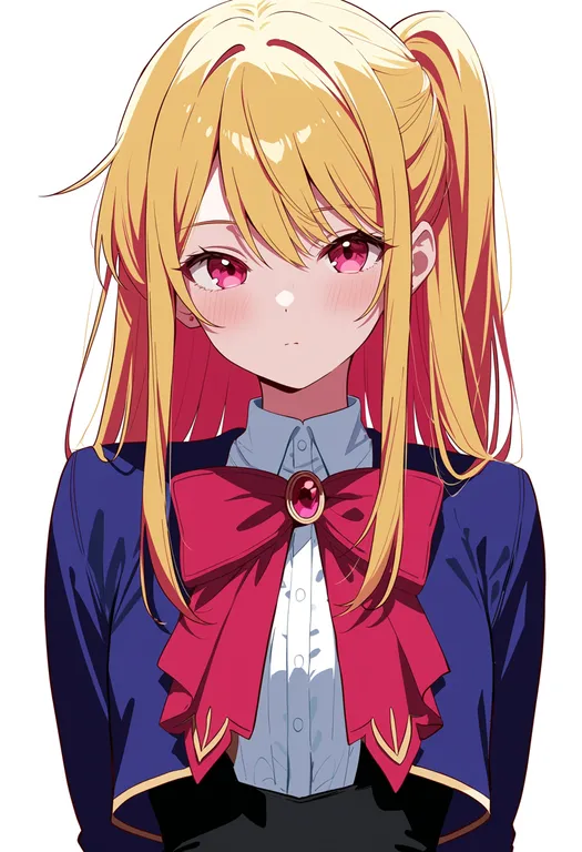 masterpiece, best quality, score_7, safe, hoshino ruby, solo, upper body, simple background — by k3scat, made with ComfyUI