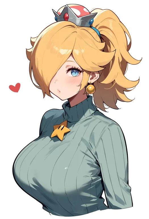 masterpiece, best quality, score_7, safe, luma (mario), solo, upper body, simple background — by k3scat, made with ComfyUI