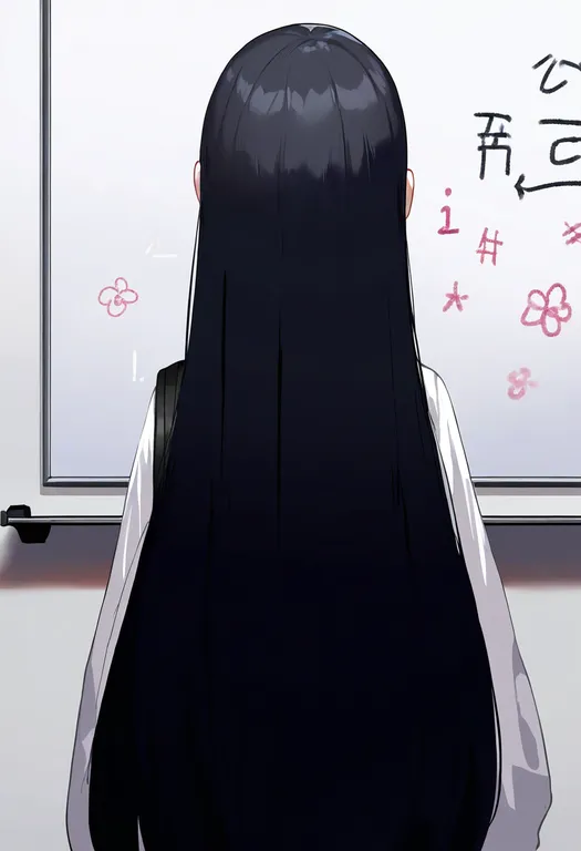 masterpiece, best quality, newest, absurdres, highres, safe, whiteboard, 1girl, solo, simple_background — by k3scat, made with ComfyUI