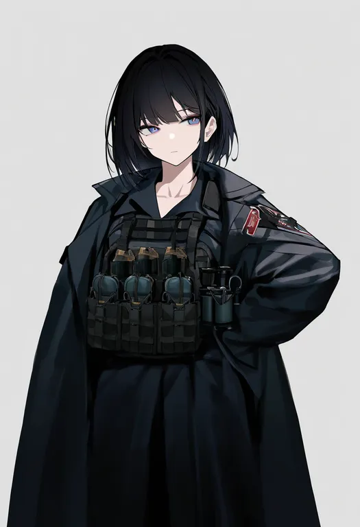 masterpiece, best quality, newest, absurdres, highres, safe, grenade_pin, 1girl, solo, simple_background — by k3scat, made with ComfyUI