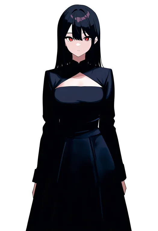 masterpiece, best quality, newest, absurdres, highres, safe, skirt_cutout, 1girl, solo, simple_background — by k3scat, made with ComfyUI