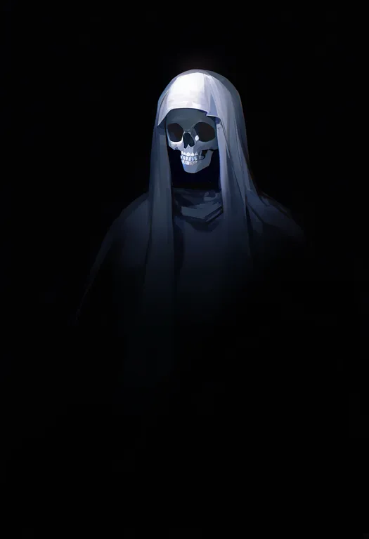 masterpiece, best quality, newest, absurdres, highres, safe, floating_skull, 1girl, solo, simple_background — by k3scat, made with ComfyUI