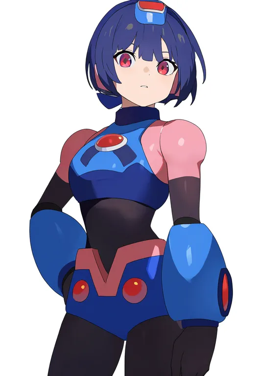masterpiece, best quality, newest, absurdres, highres, safe, mega_man_battle_network_1, solo, simple_background — by k3scat, made with ComfyUI