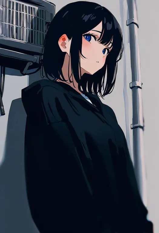 masterpiece, best quality, newest, absurdres, highres, safe, air_conditioner, 1girl, solo, simple_background — by k3scat, made with ComfyUI