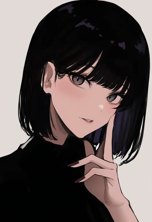 masterpiece, best quality, newest, absurdres, highres, safe, brown_nails, 1girl, solo, simple_background — by k3scat, made with ComfyUI