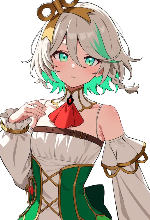 masterpiece, best quality, score_7, safe, cecilia immergreen (1st costume), solo, upper body, simple background — by k3scat, made with ComfyUI