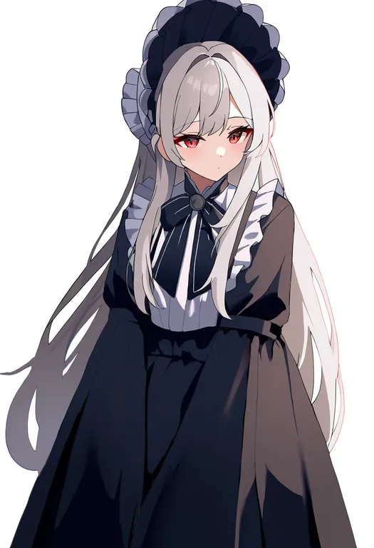 masterpiece, best quality, newest, absurdres, highres, safe, white_bonnet, 1girl, solo, simple_background — by k3scat, made with ComfyUI