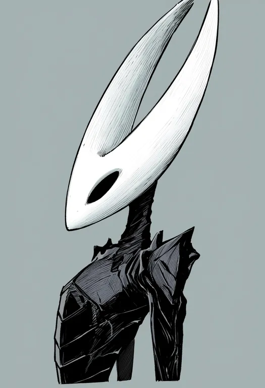 masterpiece, best quality, score_7, safe, hornet (hollow knight), hollow knight, solo, upper body, simple background — by k3scat, made with ComfyUI