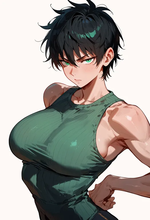 masterpiece, best quality, score_7, safe, saitama (one-punch man), one-punch man, solo, upper body, simple background — by k3scat, made with ComfyUI
