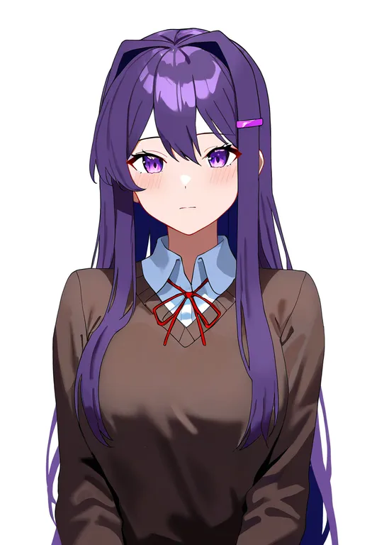 masterpiece, best quality, newest, absurdres, highres, safe, doki_doki_literature_club_school_uniform, 1girl, solo… — by k3scat, made with ComfyUI