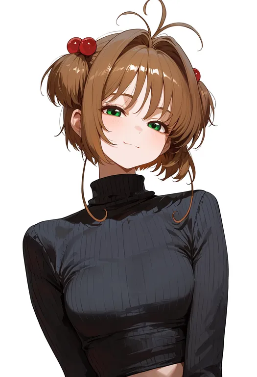 masterpiece, best quality, score_7, safe, cardcaptor sakura, solo, upper body, simple background — by k3scat, made with ComfyUI