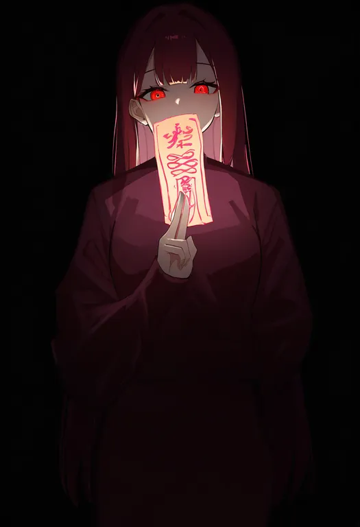 masterpiece, best quality, newest, absurdres, highres, safe, talisman, 1girl, solo, simple_background — by k3scat, made with ComfyUI