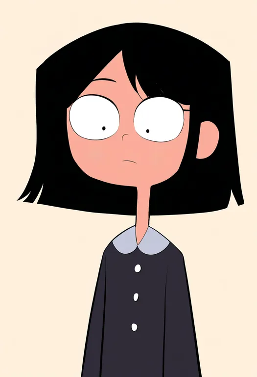 masterpiece, best quality, newest, absurdres, highres, safe, toon_(style), 1girl, solo, simple_background — by k3scat, made with ComfyUI
