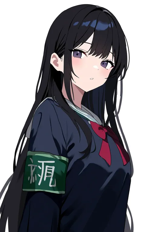 masterpiece, best quality, newest, absurdres, highres, safe, green_armband, 1girl, solo, simple_background — by k3scat, made with ComfyUI