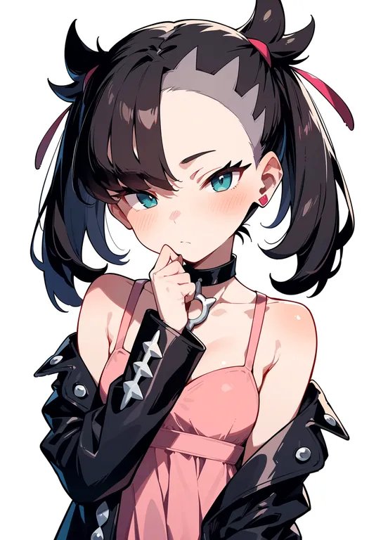 masterpiece, best quality, score_7, safe, marnie (pokemon), pokemon, solo, upper body, simple background — by k3scat, made with ComfyUI