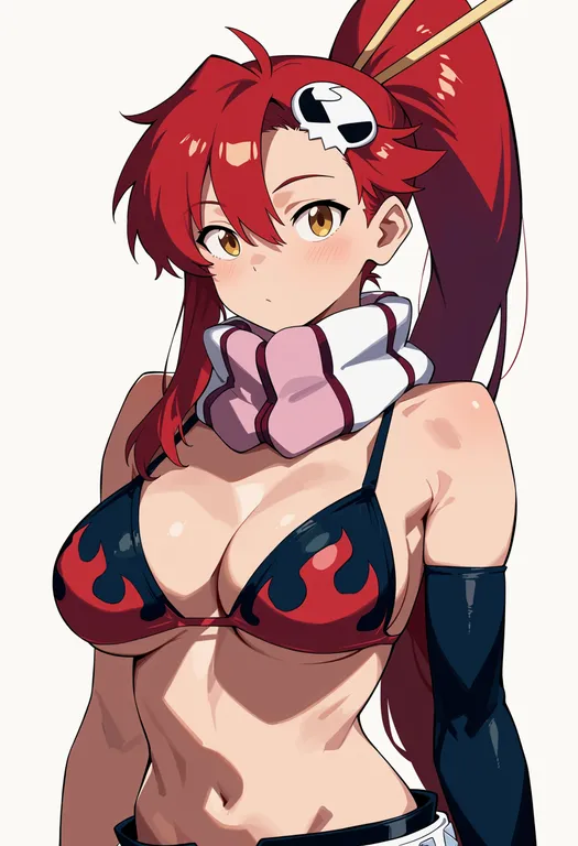 masterpiece, best quality, score_7, safe, yoko littner, solo, upper body, simple background — by k3scat, made with ComfyUI