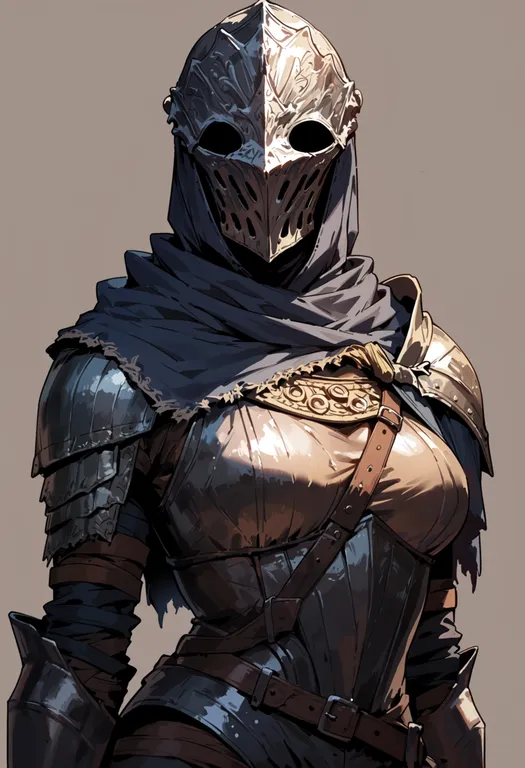 masterpiece, best quality, score_7, safe, dark souls ii, solo, simple background — by k3scat, made with ComfyUI